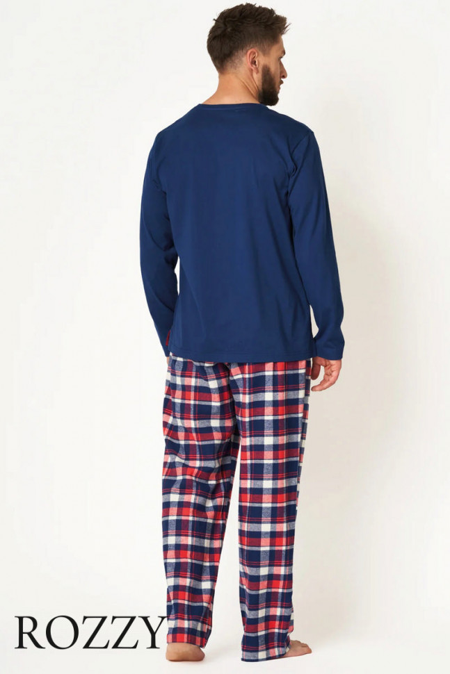 Пижама мужская Key MNS 613 темно-синий/коралловый