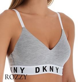 Бюстгальтер бескаркасный хлопковый DKNY Cozy Boyfriend DK4518 серый  