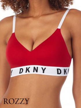 Бюстгальтер бескаркасный хлопковый DKNY Cozy Boyfriend DK4518 красный