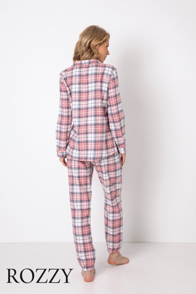 Пижама фланелевая Aruelle Kristen розовый/серый