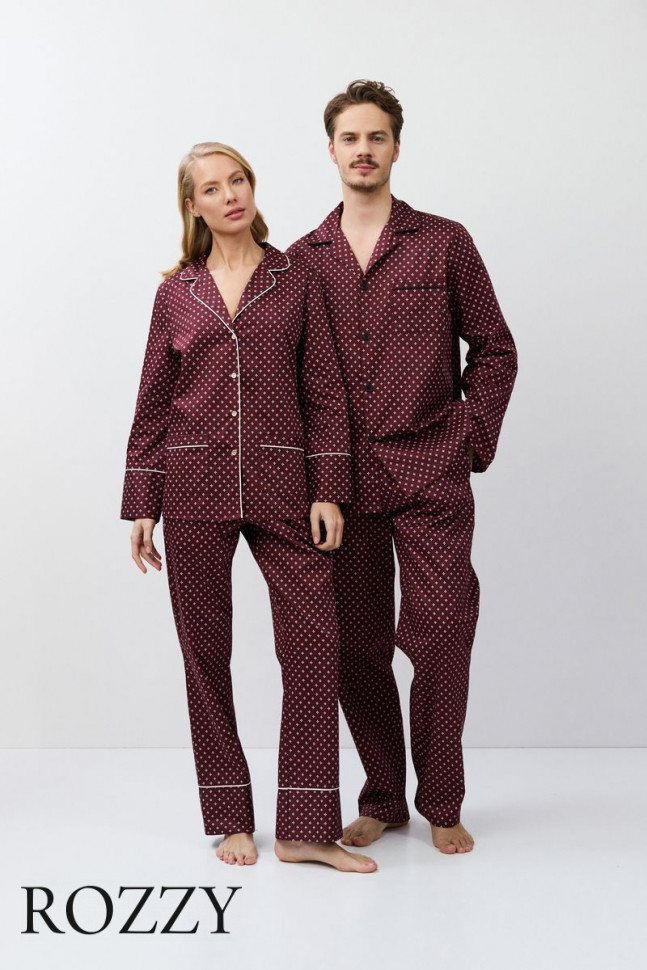 Пижама хлопковая Aruelle Georgette бордовый