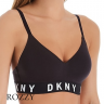 Бюстгальтер бескаркасный хлопковый DKNY Cozy Boyfriend DK4518 черный-белый