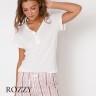 Пижама вискозная Aruelle Sarah SS22 белый/розовый