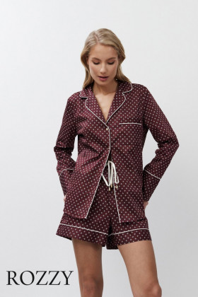 Пижама хлопковая Aruelle Georgette бордовый