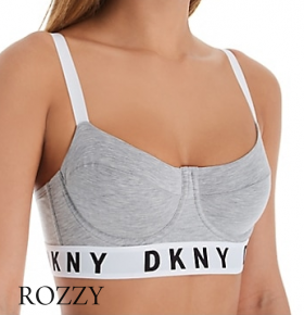 Бюстгальтер хлопковый DKNY Cozy Boyfriend DK4521 серый   