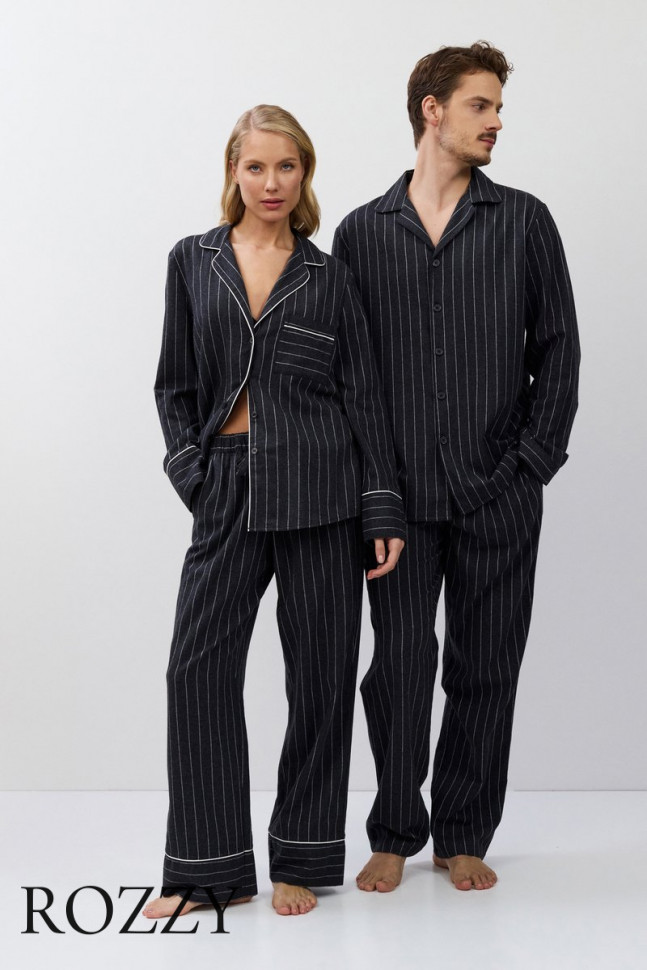 Пижама фланелевая Aruelle Casey графитовый