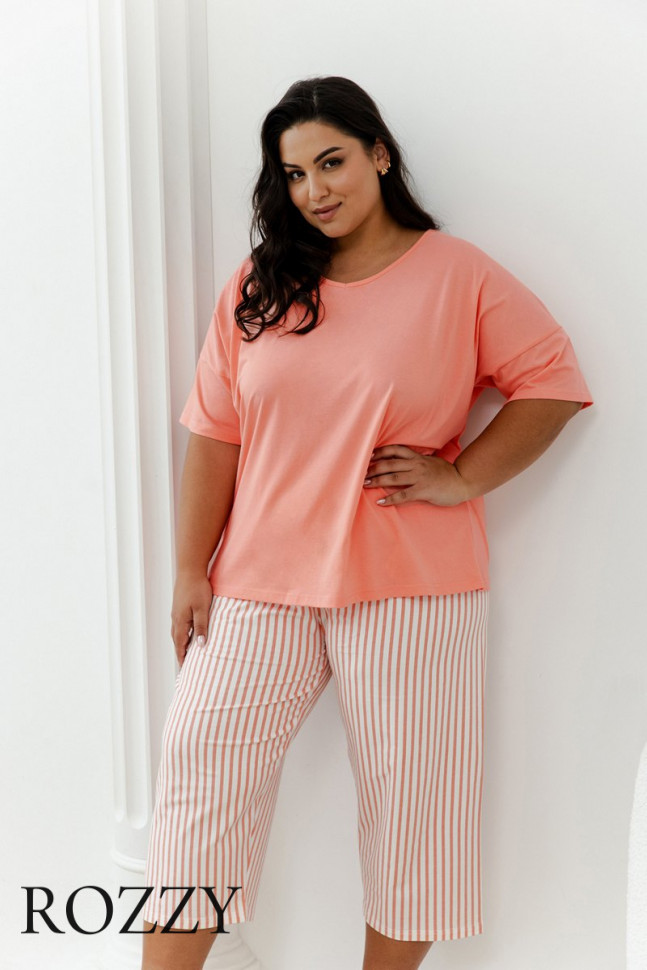 Пижама хлопковая Taro Maxi Eloise 3323/3375/3376 персиковый