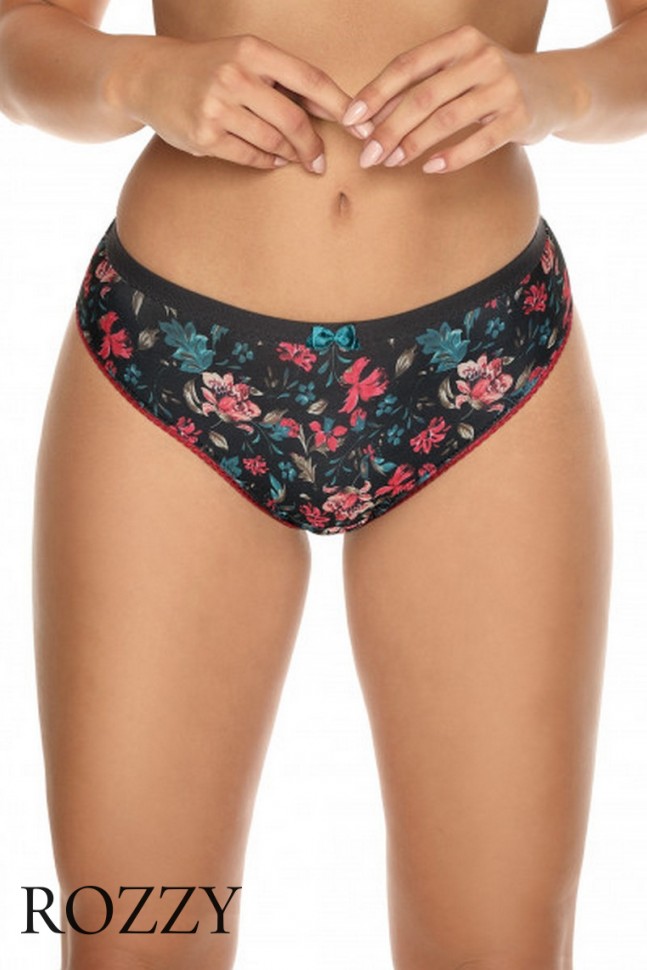 Трусы бразильяна Gaia Harper 1014 черный/принт