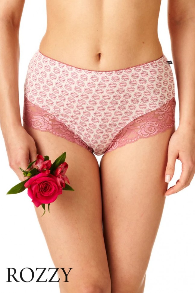 Трусы макси хлопковые Key LPF 649 розовый/белый (уп.2шт.)