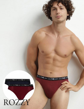 Трусы слипы мужские DIM 6595/2 красный/свинец (уп.2шт.)