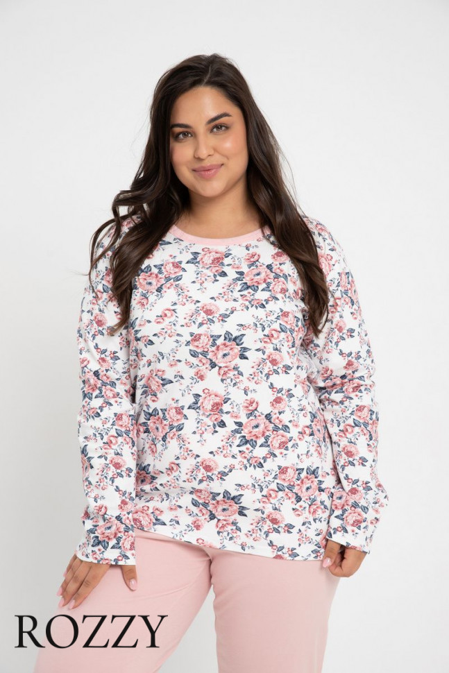 Пижама хлопковая Taro Gardenia Maxi 2998/3021 чайная роза