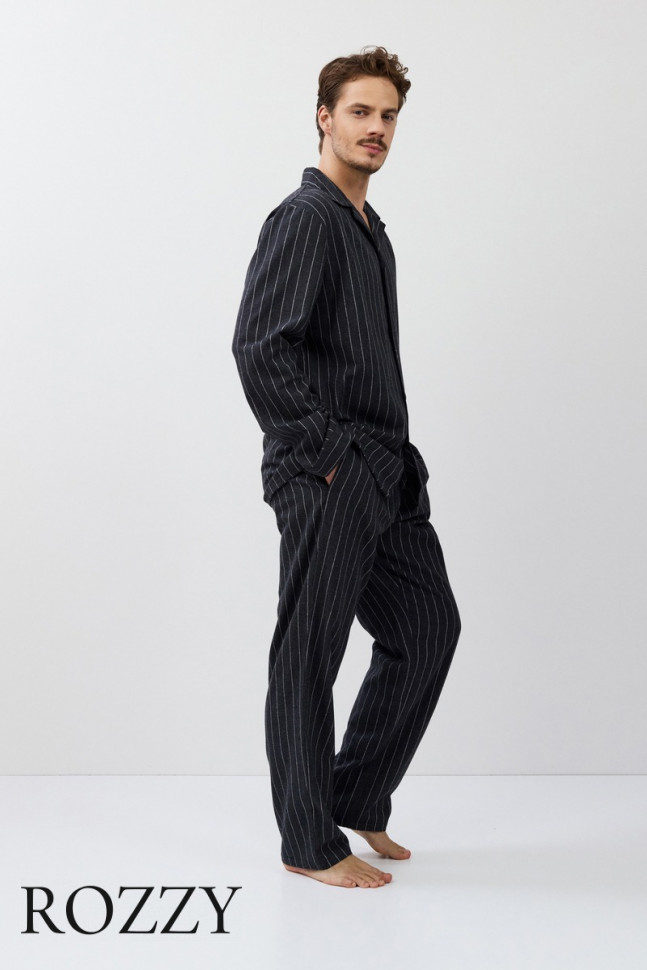 Пижама мужская фланелевая Aruelle Caleb графитовый