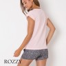 Пижама вискозная Aruelle Tessa розовый/серый