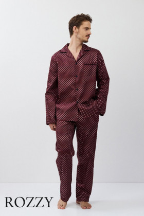 Пижама мужская хлопковая Aruelle Grant бордовый