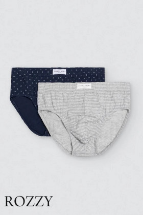 Трусы слипы мужские Ysabel Mora 20401 темно-синий/светло-серый (уп.2шт.)