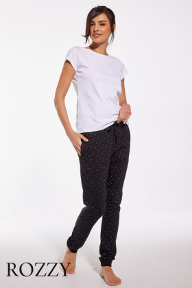 Брюки домашние хлопковые Cornette 909 черный/белый