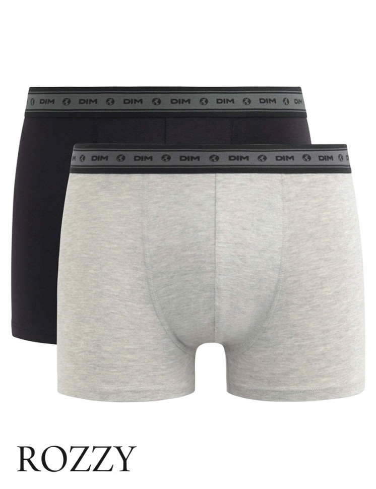 Трусы шорты мужские DIM 0DI3 черный/серый (уп.2шт.)