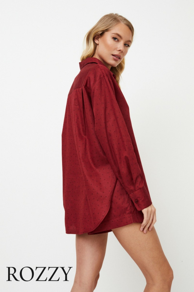 Пижама хлопковая Aruelle Vittoria бургундское вино