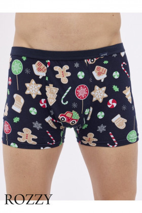 Трусы шорты мужские Cornette 007-4 темно-синий/мультиколор