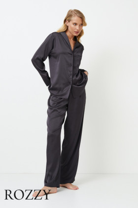 Пижама атласная Aruelle Agatha графитовый