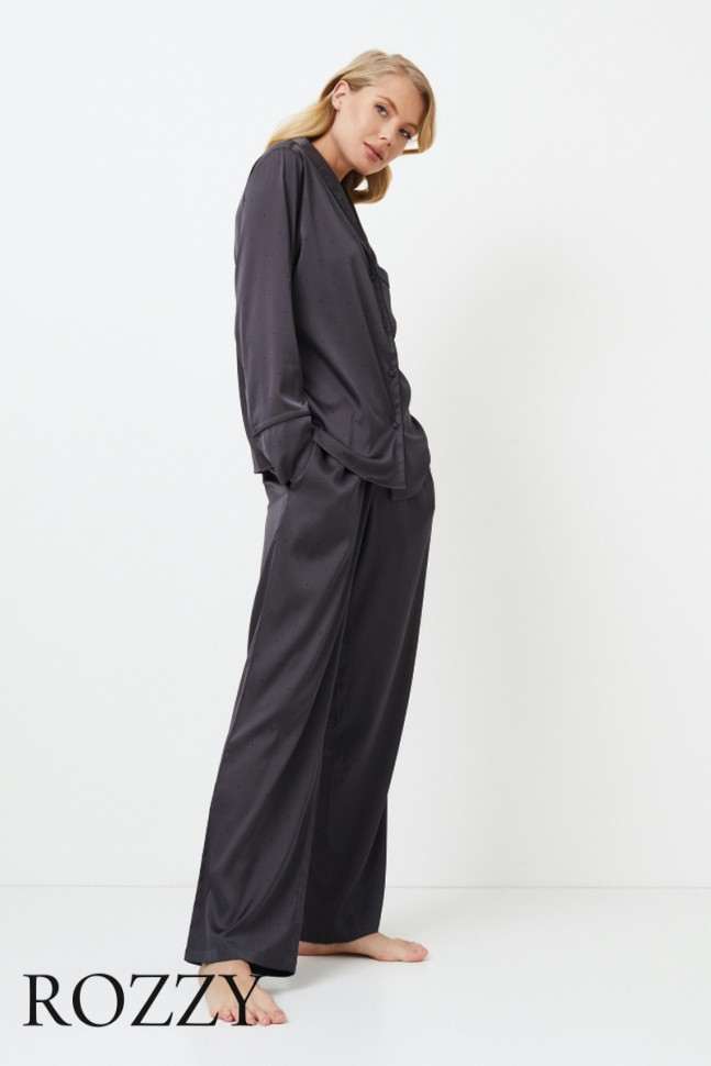Пижама атласная Aruelle Agatha графитовый