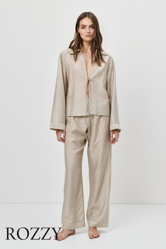 Пижама Aruelle Breeze Set бежево-серый