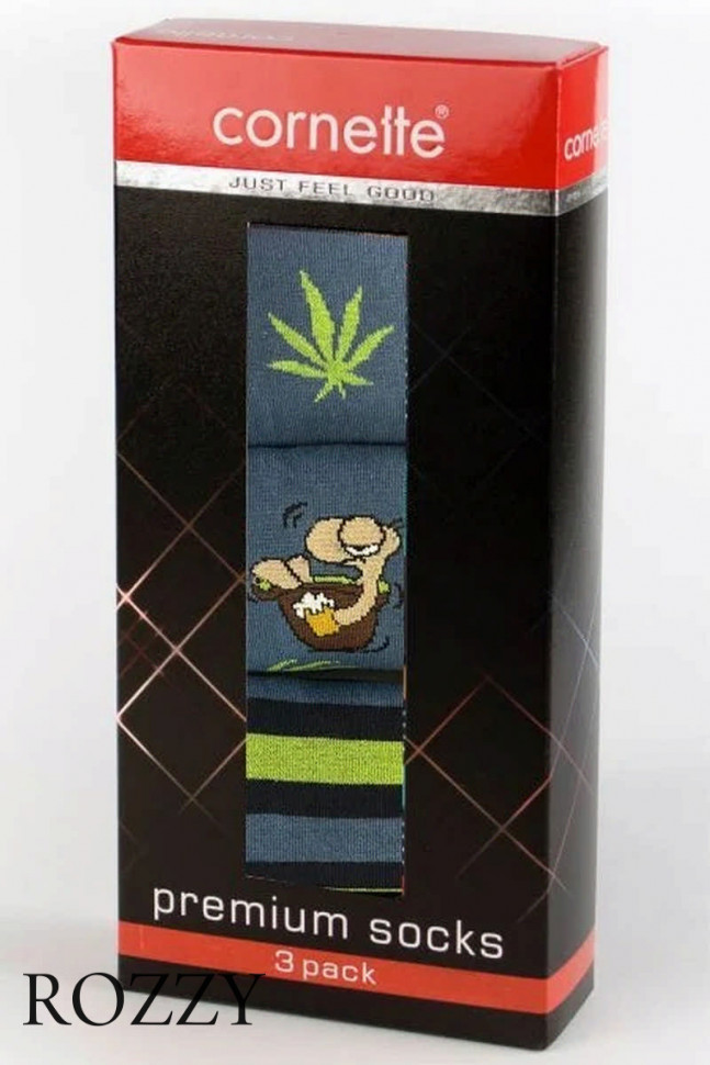 Носки мужские Cornette Premium 3-pak A58 синий/мультиколор (уп.3шт.)