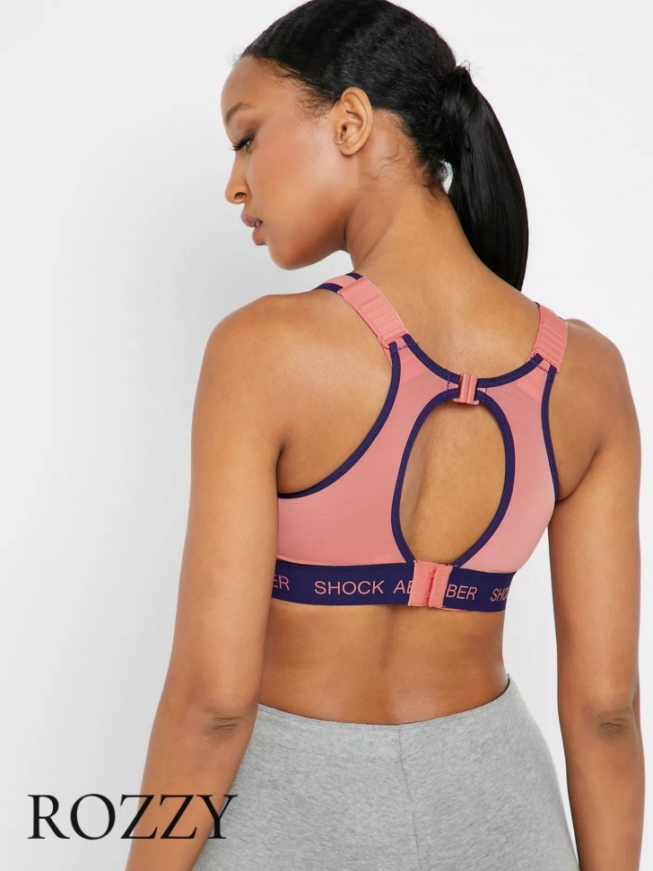 Бюстгальтер спортивный без косточек Shock Absorber S06S7 розовый цитрус/синий