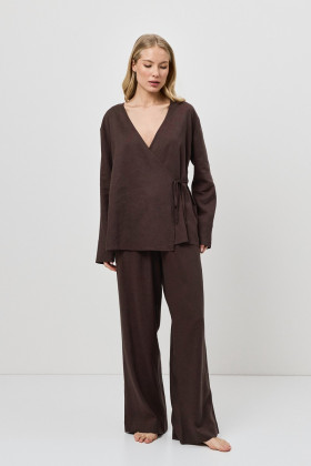 Костюм домашний вискозный Aruelle Clay Set шоколадный
