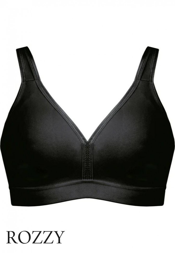 Бюстгальтер без косточек хлопковый Naturana Athletisure 86021 черный К