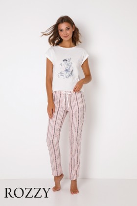 Пижама с брюками Aruelle Scarlette SS22 белый/розовый